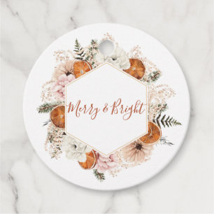 Merry and Bright Citrus Pine Holiday  Favour Tags