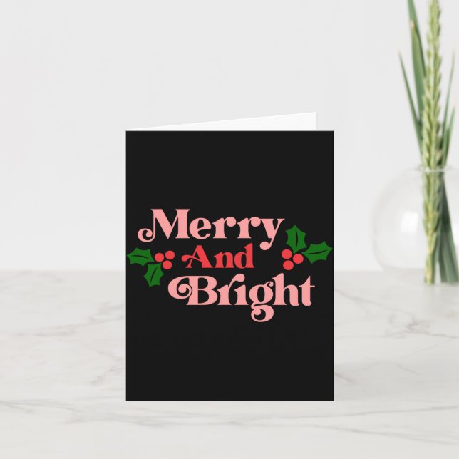 Merry And Bright Clic Holiday Tygraphy Toddler  Card (Front)