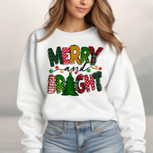 Merry and Bright Colourful Holiday Christmas Sweatshirt