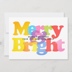 Merry And Bright Company Business Christmas Holiday Card
