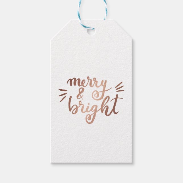 Merry and bright - copper gift tags (Front)