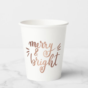 Merry and bright - copper paper cups