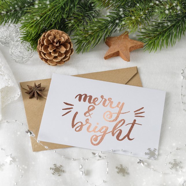 Merry and bright - copper postcard (Creator Uploaded)