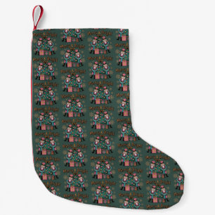 Merry and Bright Coquette Nutcracker Leopard Xmas Small Christmas Stocking