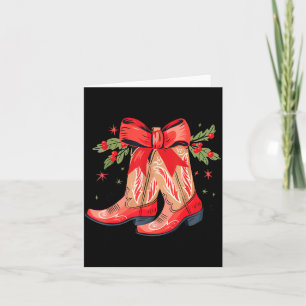Merry And Bright Cowgirl Boot Christmas Western Co Card