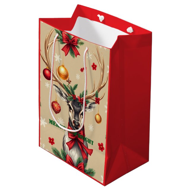 Merry and Bright Custom Gift Bag (Front Angled)