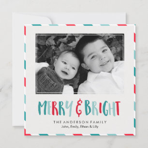 "Merry and Bright" Custom Photo Holiday Card