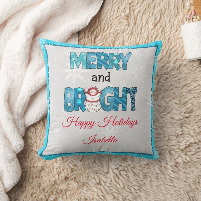 Merry And Bright Customise Cushion (Blanket)