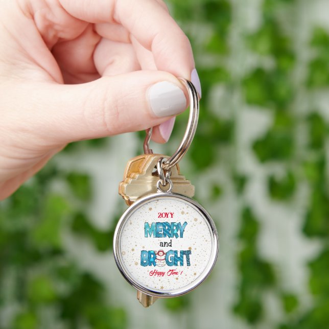 Merry And Bright Customise Key Ring (Hand)