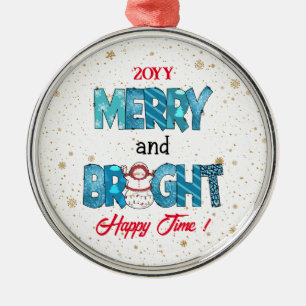 Merry And Bright Customise Metal Tree Decoration