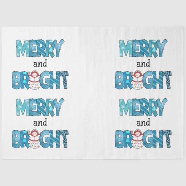 Merry And Bright Customise Tissue Paper (Front)