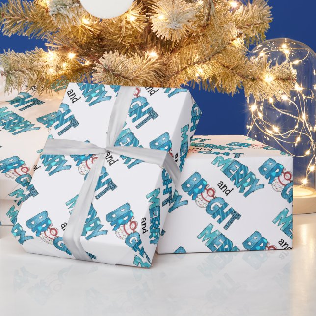 Merry And Bright Customise Wrapping Paper (Holidays)