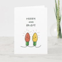 Merry and Bright - Cute - Christmas Card