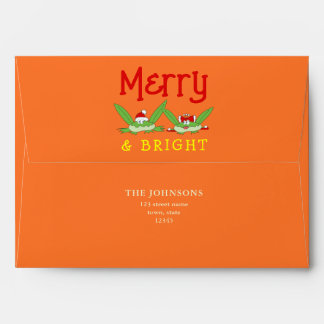 Merry and Bright Cute Christmas Envelope