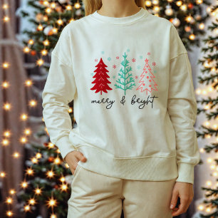 Merry and Bright – Cute Retro Family Christmas  Sweatshirt