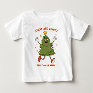 Merry and Bright - Dancing Christmas Tree Holiday  Baby T-Shirt