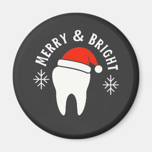 Merry and Bright Dental Dentist Christmas   Magnet