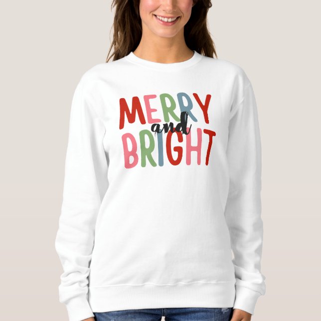 Merry and Bright Family Christmas Shirt Design (Front)