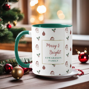 Merry and Bright family name Christmas Mug