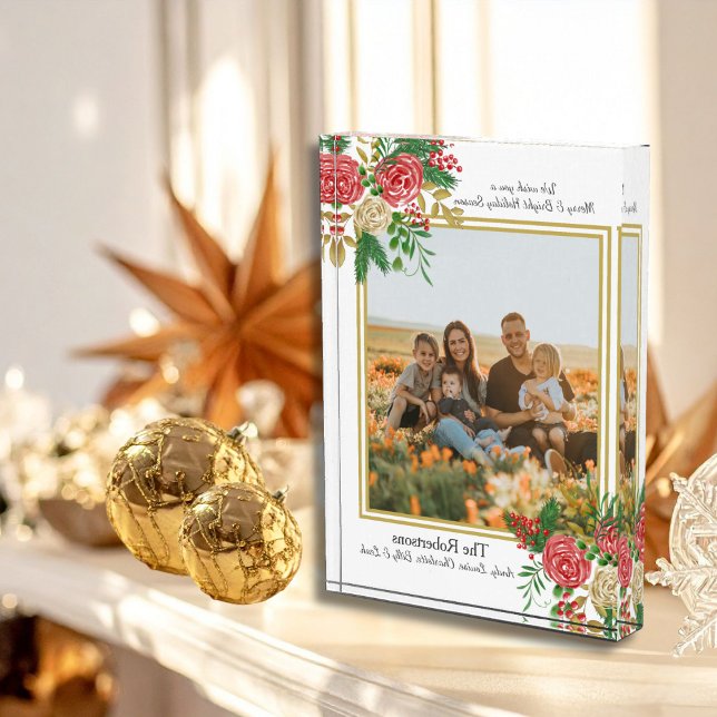 Merry and Bright Family Photo Floral Holiday (Creator Uploaded)