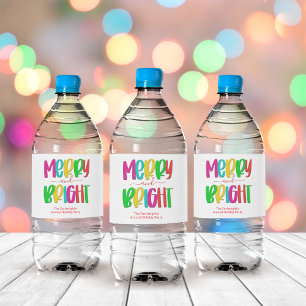 Merry and Bright Festive Christmas Water Labels