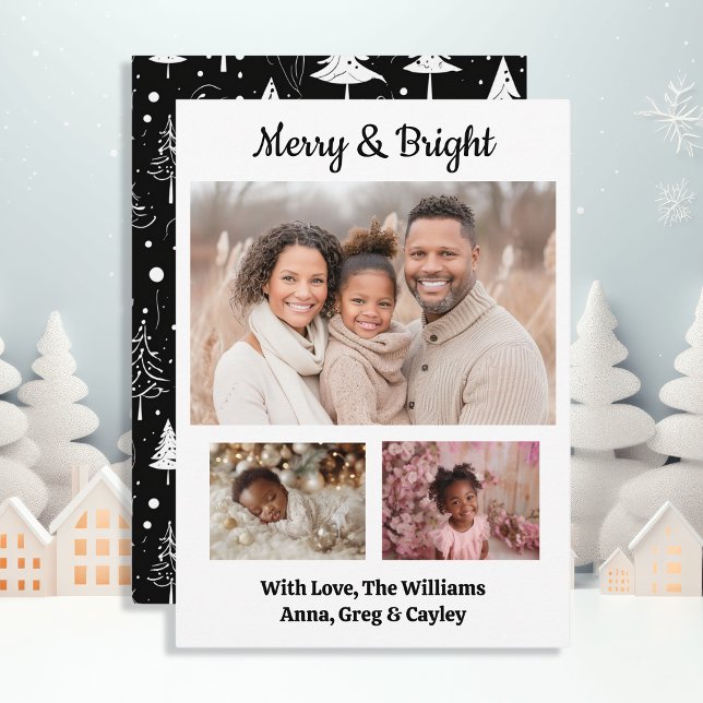 Merry and Bright Festive Family Photos Christmas Holiday Card (Creator Uploaded)