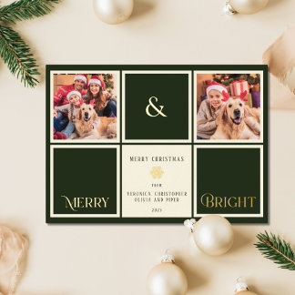 Merry And Bright Forest Green Gold Foil 2 Photo 