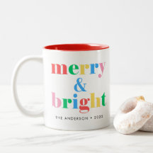Merry and Bright Fun Colourful Typography Holiday