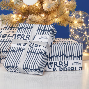 merry and bright fun colourful Wrapping Paper