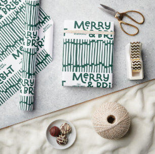 merry and bright fun colourful Wrapping Paper