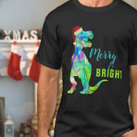Merry and Bright Funny Christmas Dinosaur