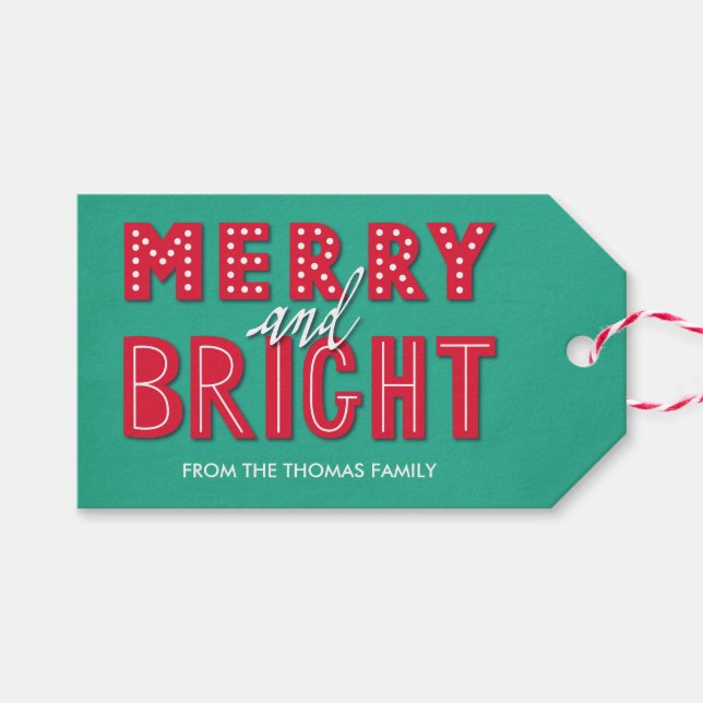Merry and Bright Gift Tags (Front (Horizontal))