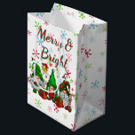 Merry And Bright Gnomes Medium Gift Bag<br><div class="desc">A Medium Gift Bag For Christmas Designed With Three Little Gnomes</div>