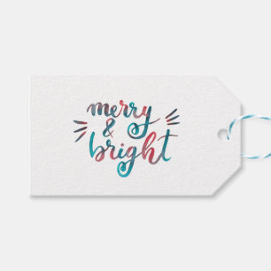 Merry and bright - green and red gift tags
