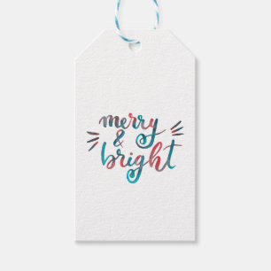 Merry and bright - green and red gift tags