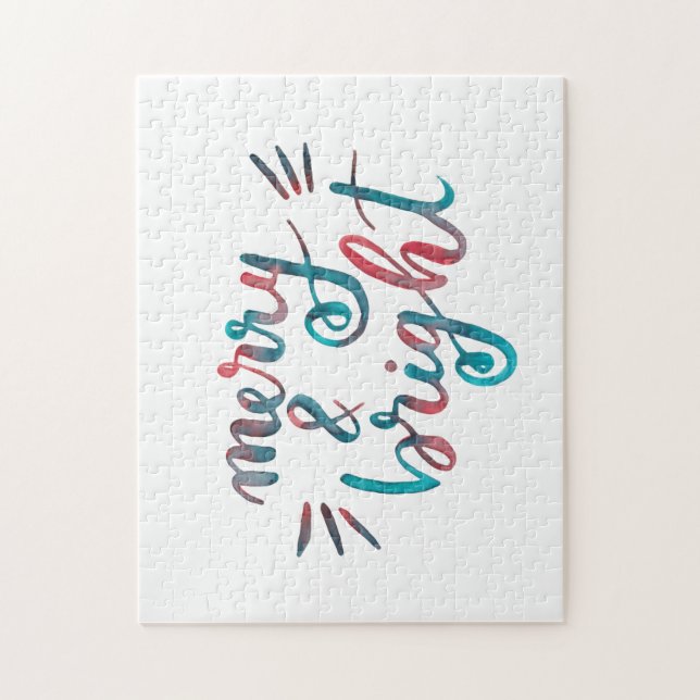 Merry and bright - green and red jigsaw puzzle (Vertical)