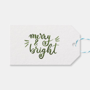 Merry and bright - green gift tags