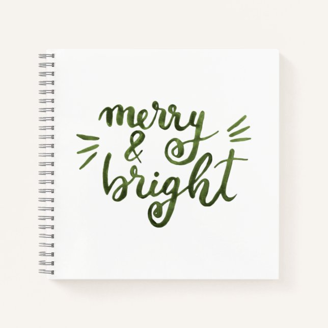 Merry and bright - green notebook (Front)