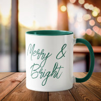 Merry and Bright Green Script Christmas