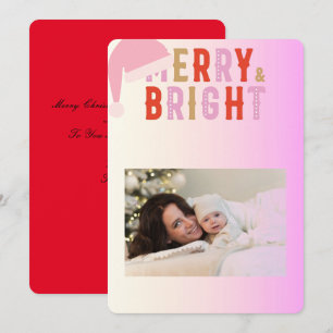 merry and bright greeting card Christmas