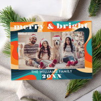 Merry and Bright Groovy Retro Photo 