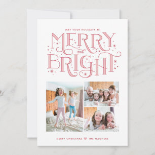 Merry and Bright Hand Lettered Christmas Card