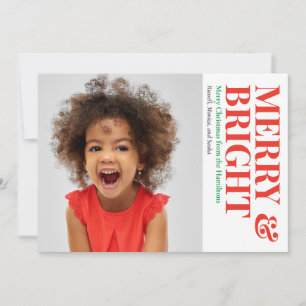 Merry and Bright Happy Holiday Photo Card