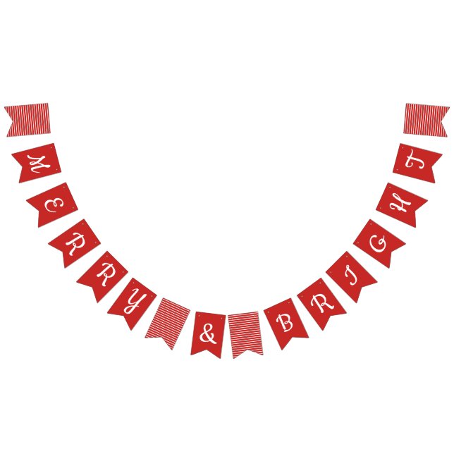 Merry and Bright Holiday Bunting Flags (All)