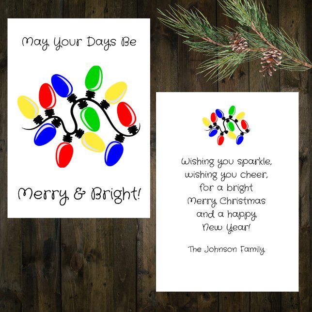 Merry and Bright Holiday Card (Also available as a postcard.)