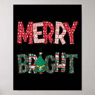 Merry And Bright Holiday Christmas Family Poster