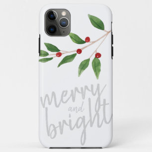 Merry and Bright Holiday Christmas Winterberry Case-Mate iPhone Case