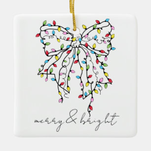 Merry and Bright Holiday Keepsake Ceramic Ornament