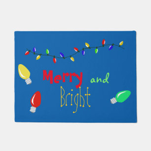 Merry and Bright Holiday Lights Door Mat
