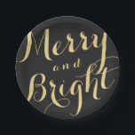 Merry and Bright Holiday Paper Plates<br><div class="desc">Merry and Bright Holiday Paper Plates by Orabella Prints.  Can be completely customised with desired colours for both text and background.</div>
